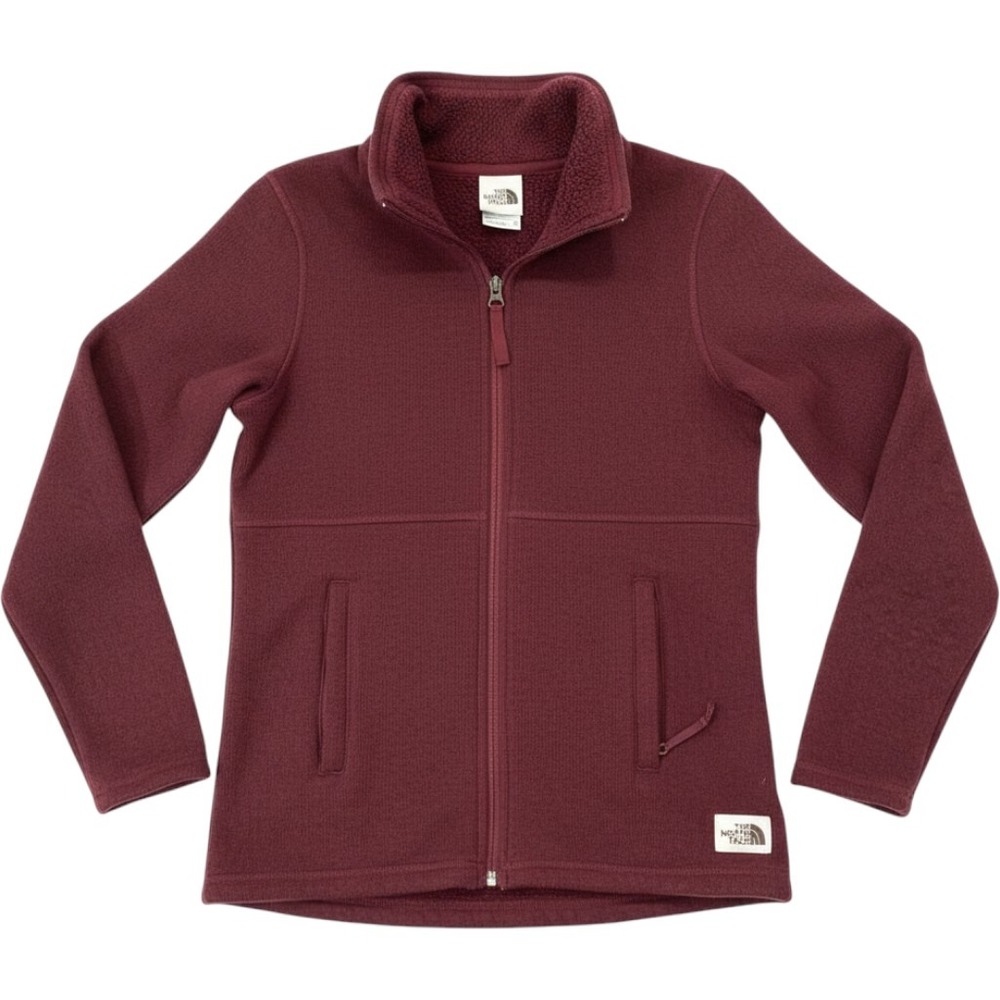 The North Face Crescent Full Zip Fleece Jacket Womens XS Burgundy Heather